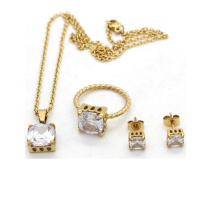 Fashion jewelry plated real 18k gold jewelry set
